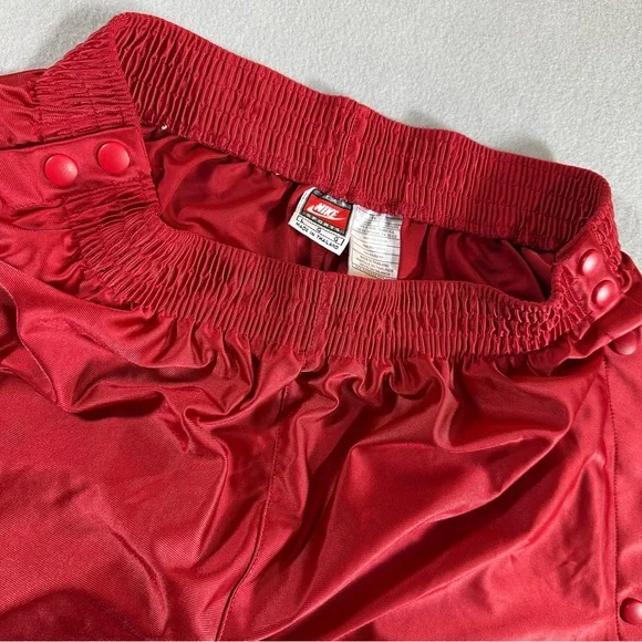 VTG Nike Tearaway Track Pants Men’s L Red Snap Sides Warm Up Basketball Baggy - Picture 6 of 9